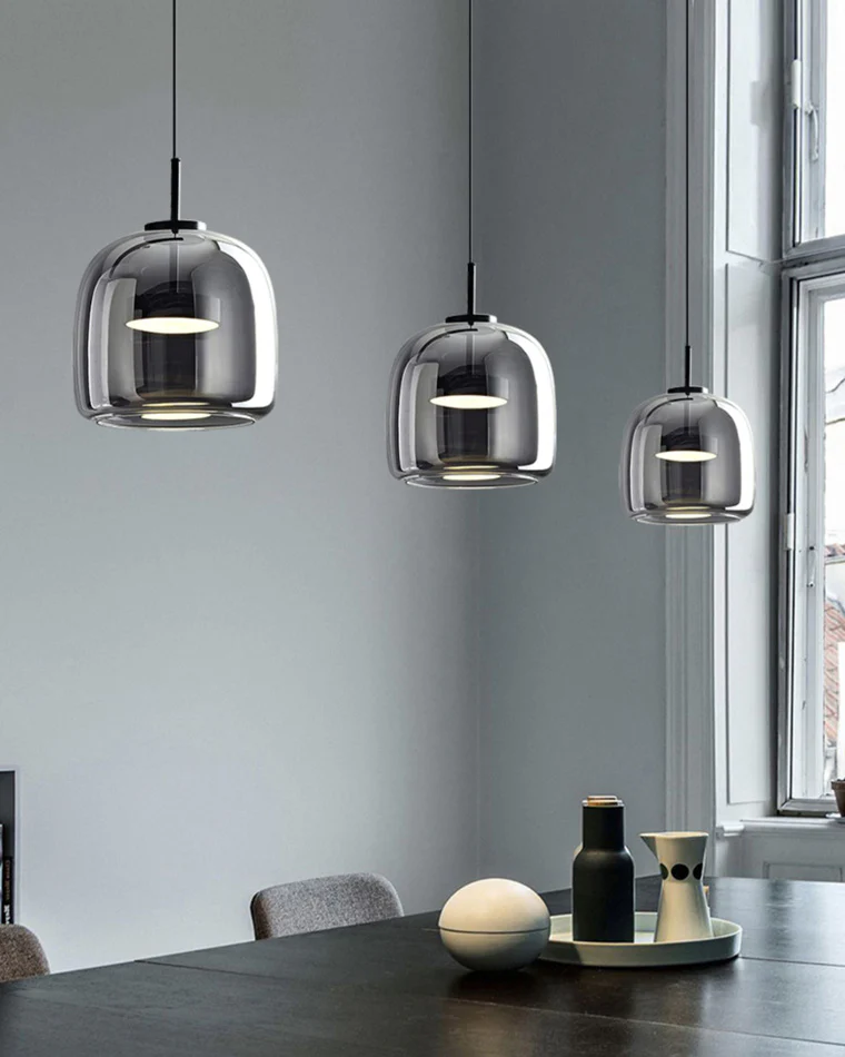 WOMO Drum Blown Glass Pendant Light-WM2145 - Image 11