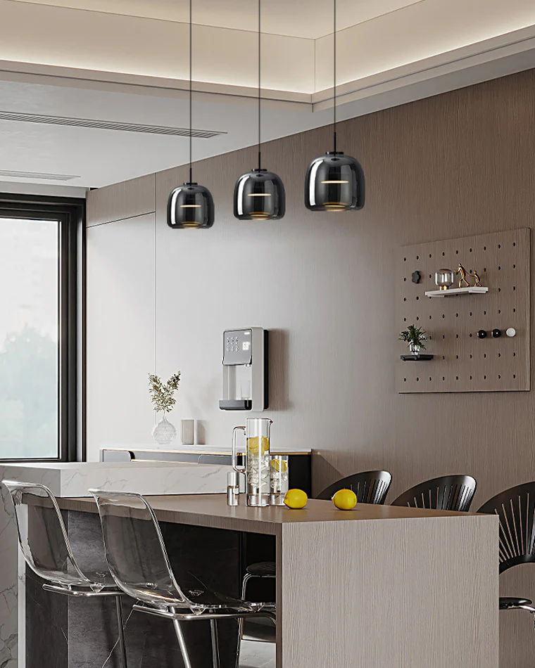 WOMO Drum Blown Glass Pendant Light-WM2145 - Image 12