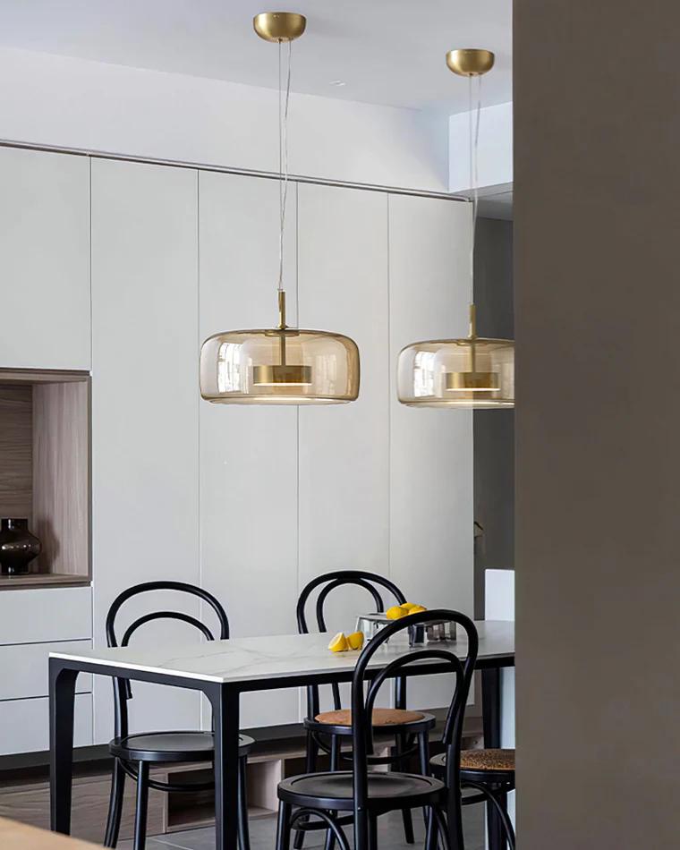 WOMO Drum Blown Glass Pendant Light-WM2145 - Image 13