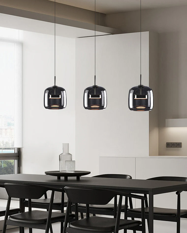 WOMO Drum Blown Glass Pendant Light-WM2145 - Image 15