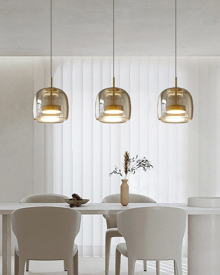 WOMO Drum Blown Glass Pendant Light-WM2145 - Image 16