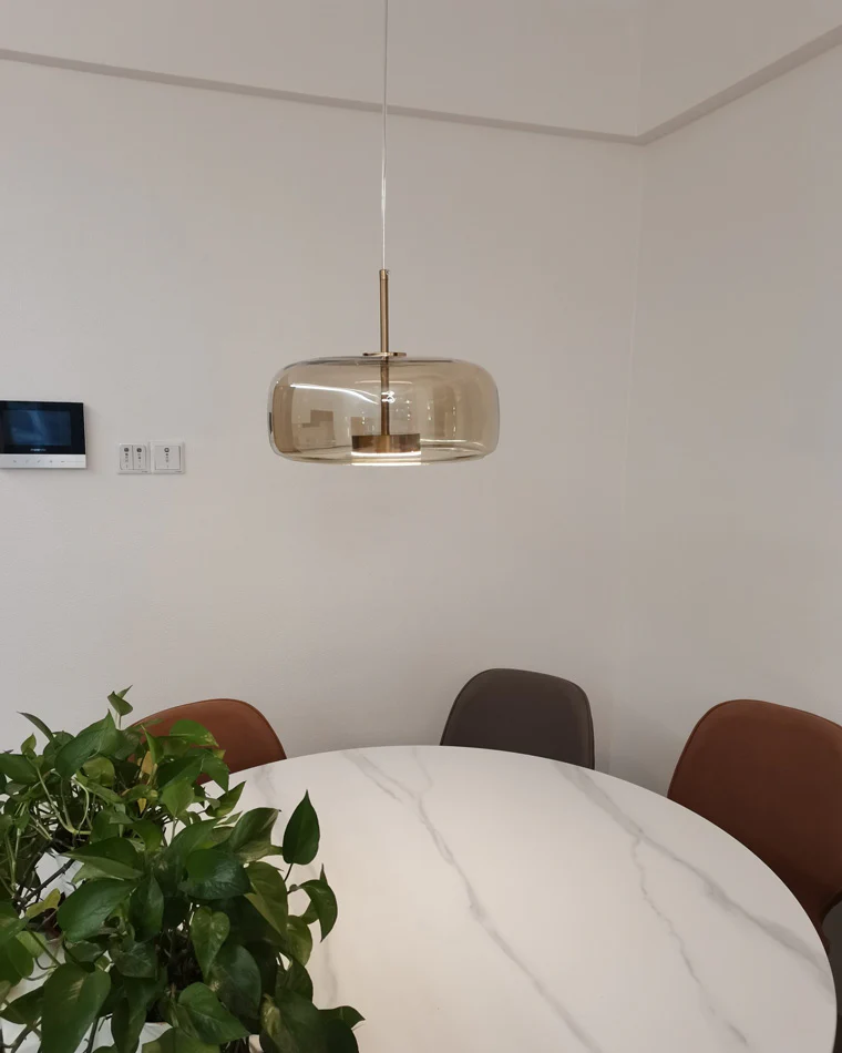 WOMO Drum Blown Glass Pendant Light-WM2145 - Image 21
