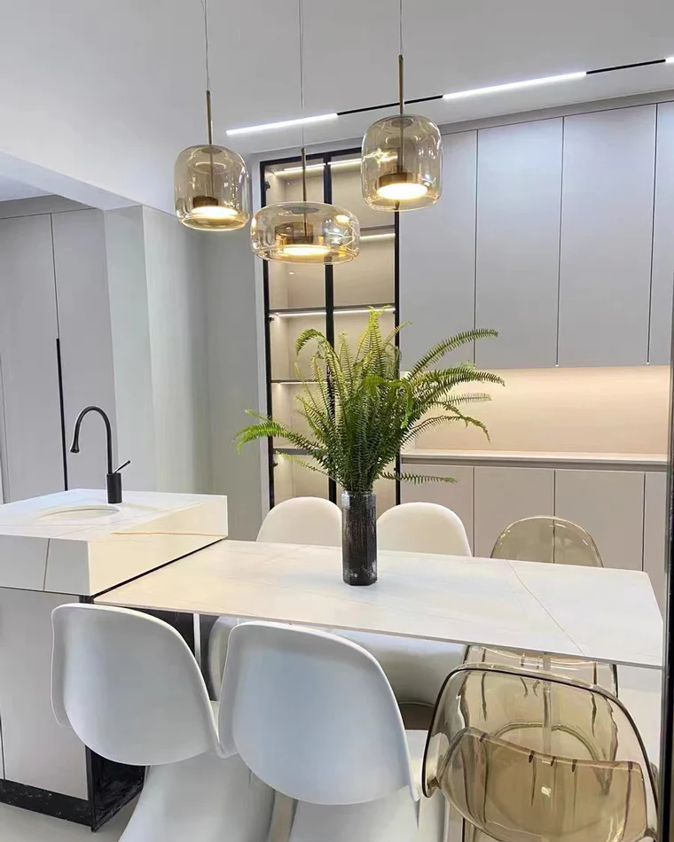 WOMO Drum Blown Glass Pendant Light-WM2145 - Image 22
