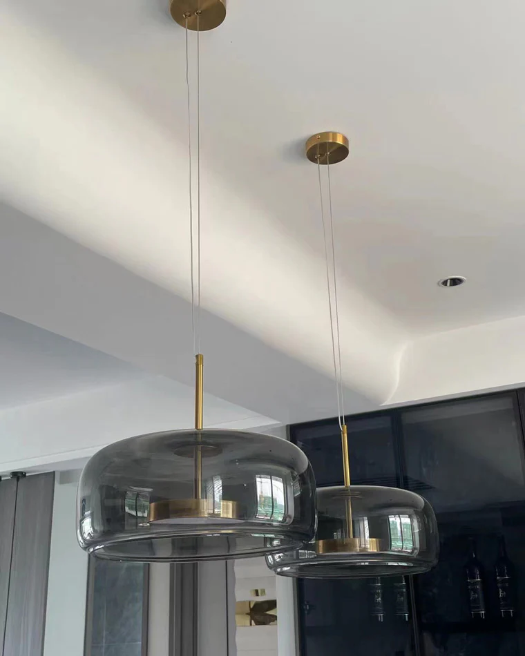 WOMO Drum Blown Glass Pendant Light-WM2145 - Image 28