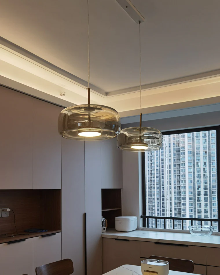 WOMO Drum Blown Glass Pendant Light-WM2145 - Image 30