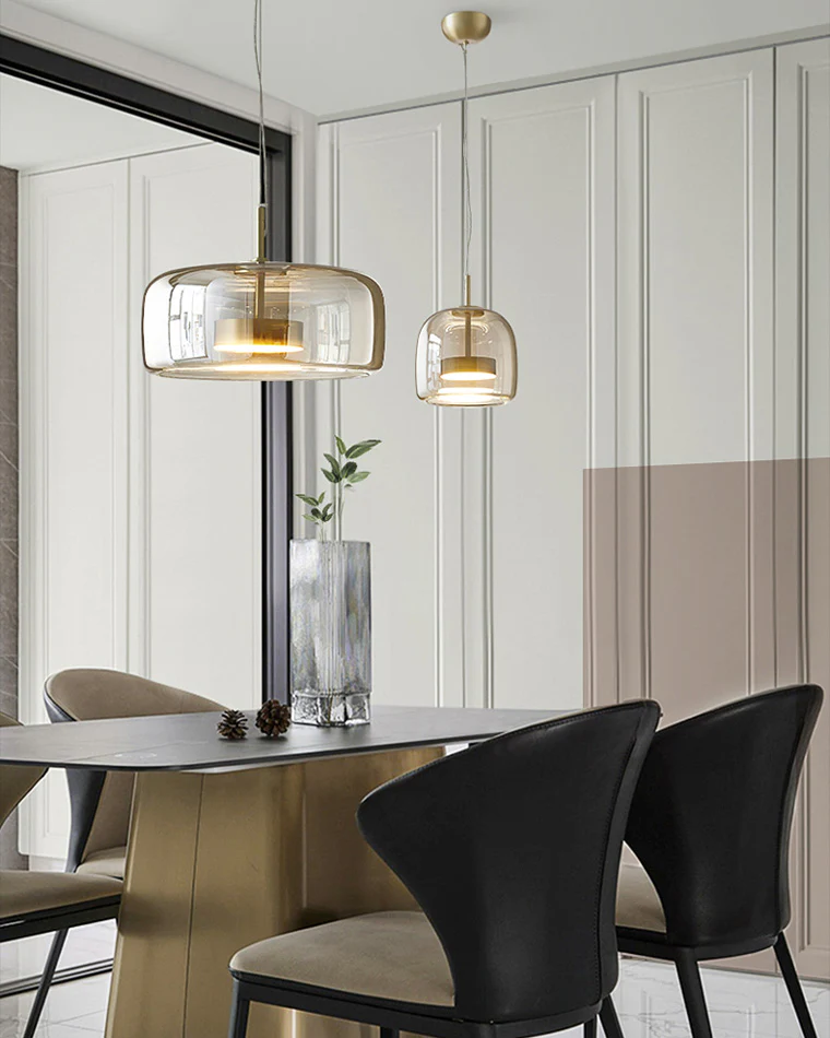 WOMO Drum Blown Glass Pendant Light-WM2145 - Image 7