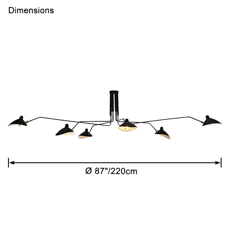 WOMO Arms Semi-Flush Mount Light-WM2057 - Image 42