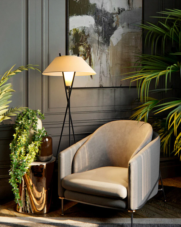 WOMO Japandi Cone Tripod Floor Lamp-WM7019 - Image 30