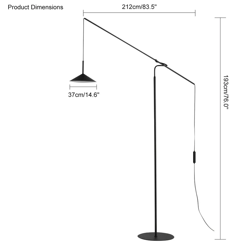 WOMO Cantilever Reading Floor Lamp over the Couch-WM7025 - Image 23