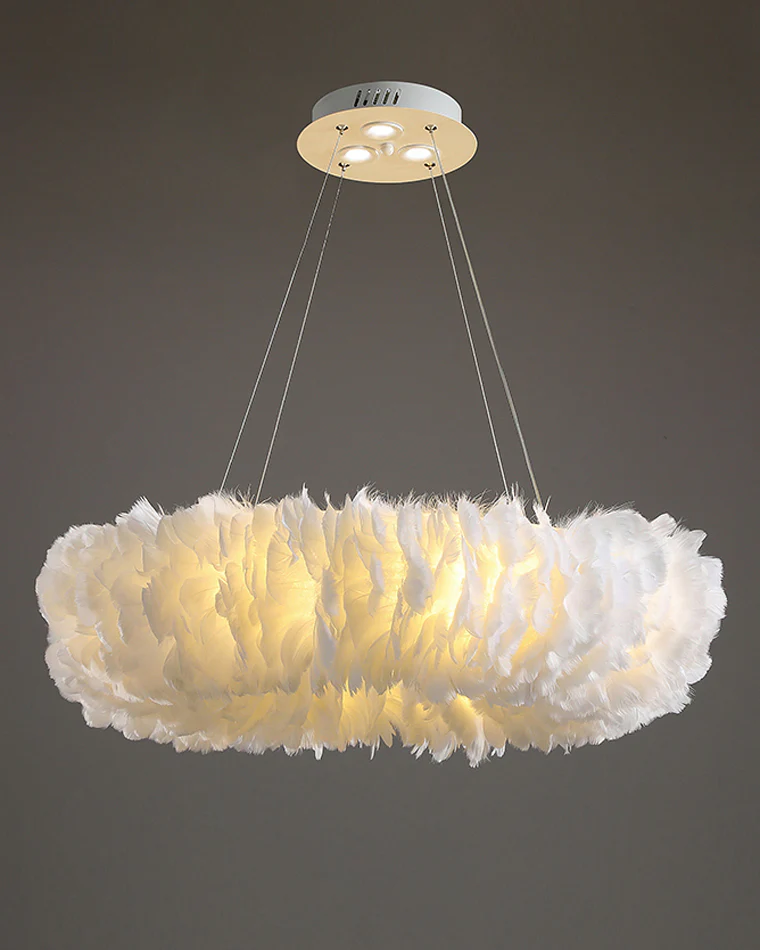 WOMO Feather Round Pendant Light-WM2060 - Image 16