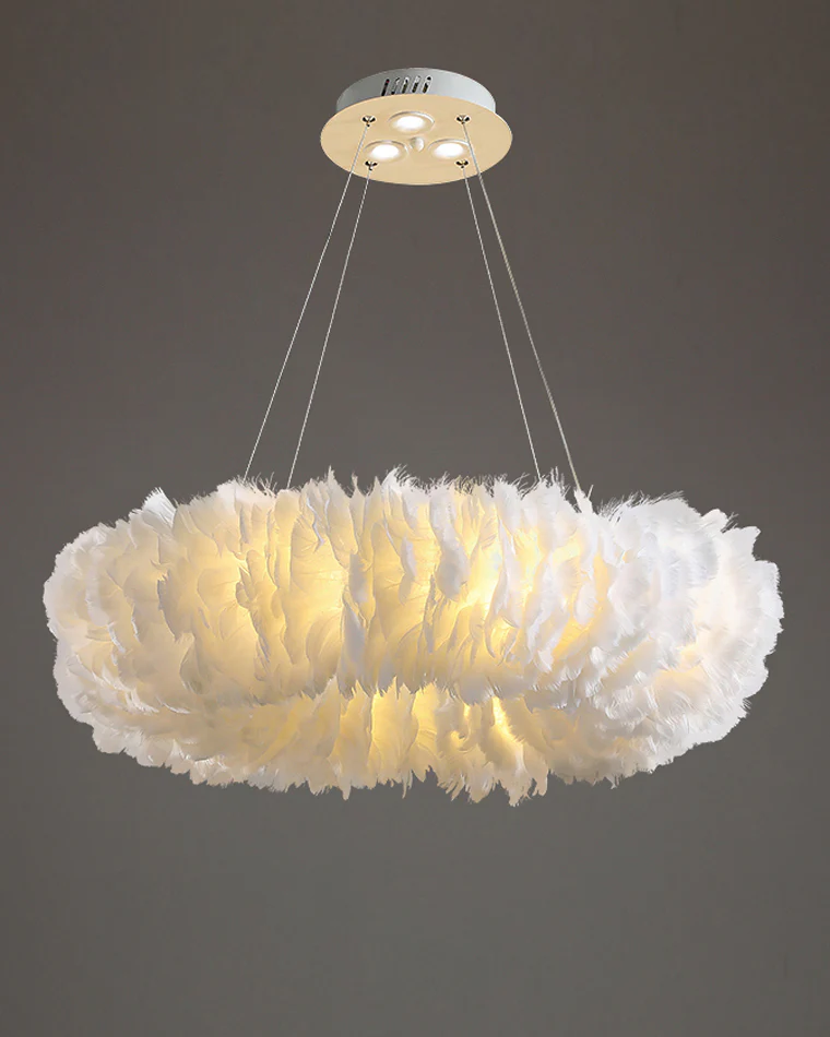 WOMO Feather Round Pendant Light-WM2060 - Image 17