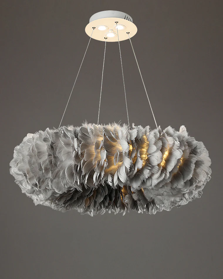 WOMO Feather Round Pendant Light-WM2060 - Image 18