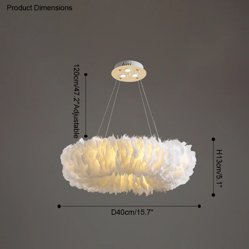 WOMO Feather Round Pendant Light-WM2060 - Image 22
