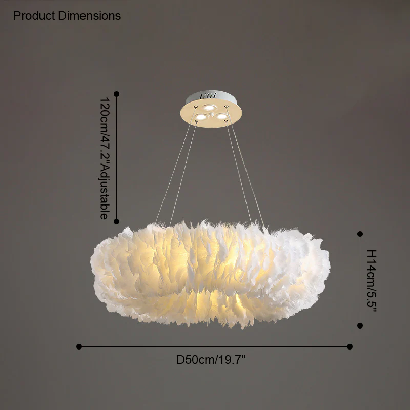 WOMO Feather Round Pendant Light-WM2060 - Image 23