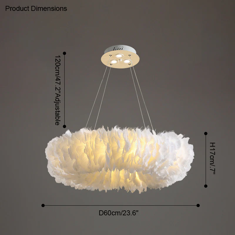 WOMO Feather Round Pendant Light-WM2060 - Image 24
