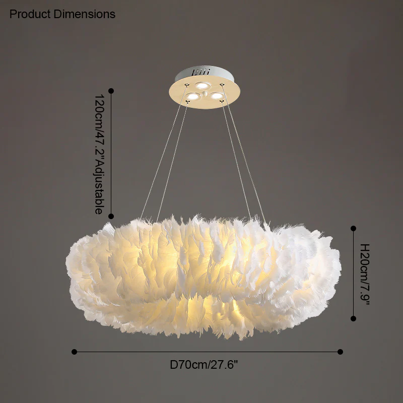 WOMO Feather Round Pendant Light-WM2060 - Image 25