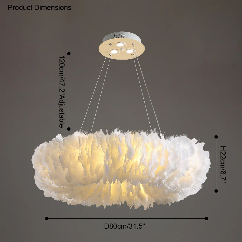 WOMO Feather Round Pendant Light-WM2060 - Image 26