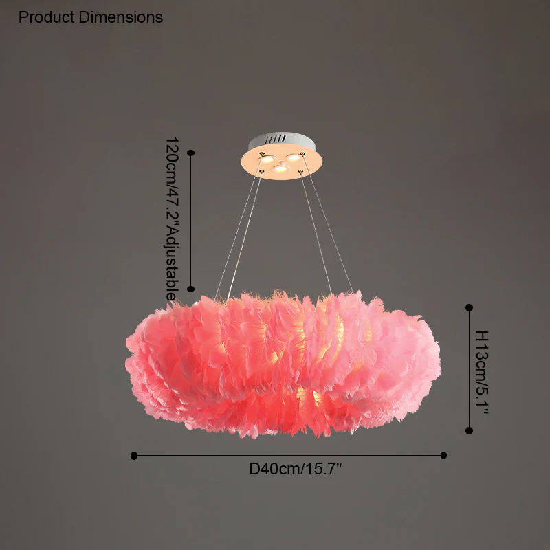 WOMO Feather Round Pendant Light-WM2060 - Image 27