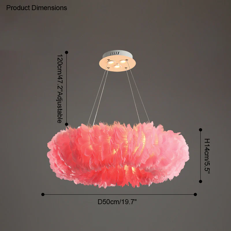 WOMO Feather Round Pendant Light-WM2060 - Image 28