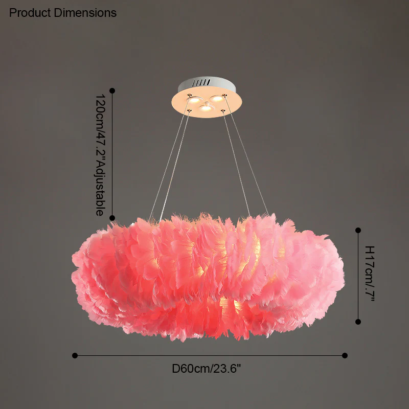 WOMO Feather Round Pendant Light-WM2060 - Image 29