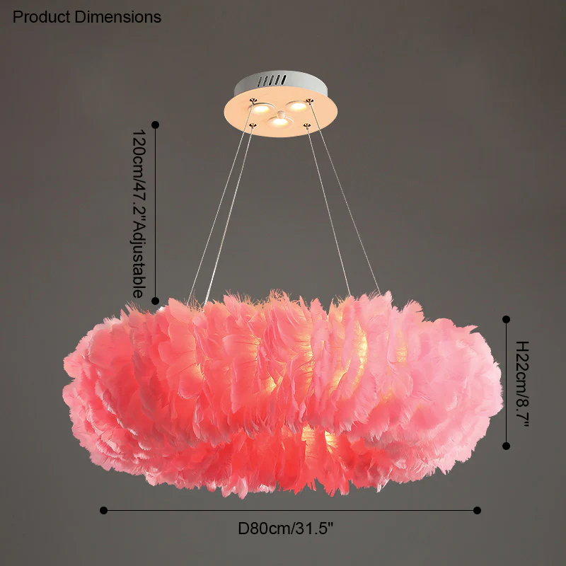 WOMO Feather Round Pendant Light-WM2060 - Image 31