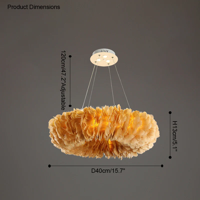 WOMO Feather Round Pendant Light-WM2060 - Image 32
