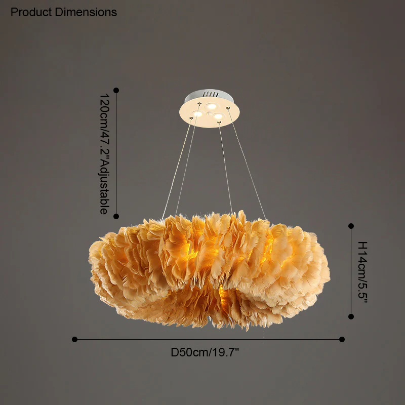 WOMO Feather Round Pendant Light-WM2060 - Image 33