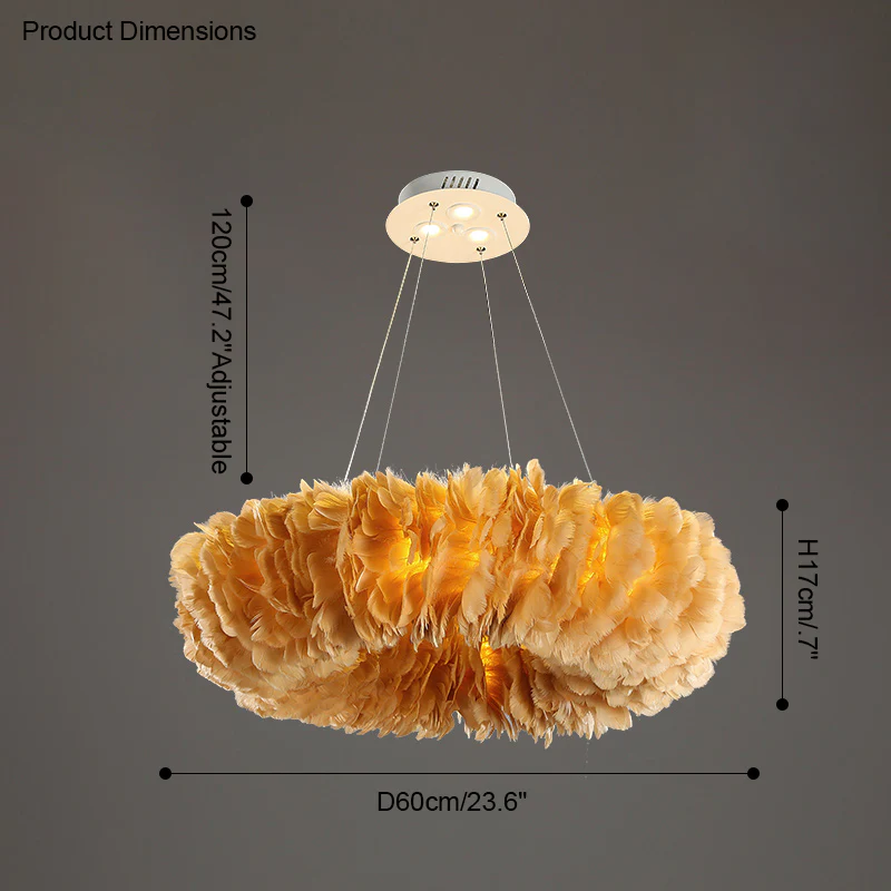 WOMO Feather Round Pendant Light-WM2060 - Image 34