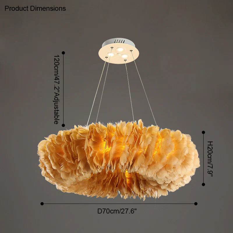 WOMO Feather Round Pendant Light-WM2060 - Image 35