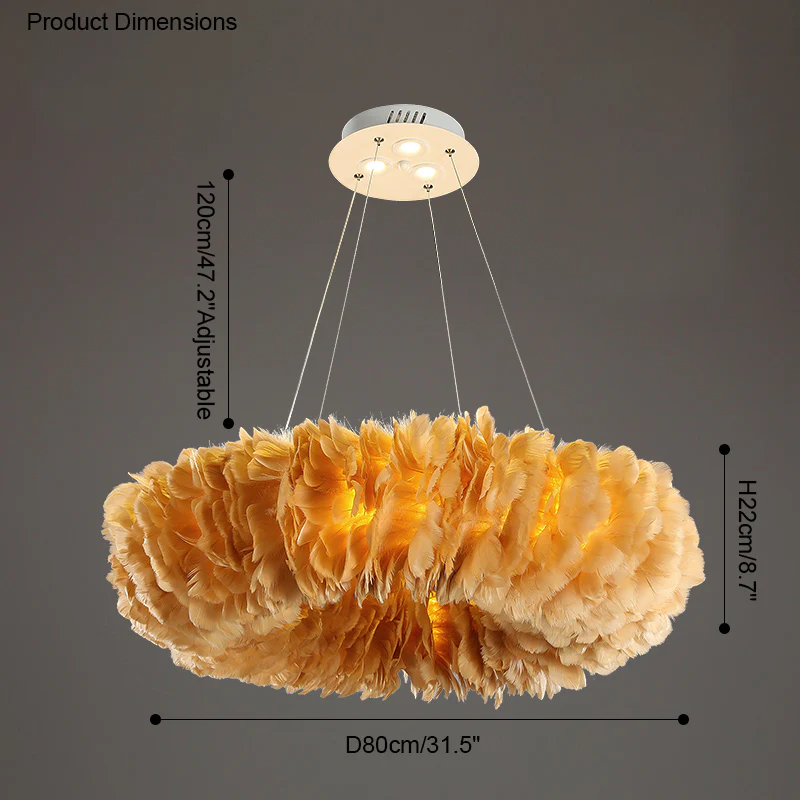 WOMO Feather Round Pendant Light-WM2060 - Image 36