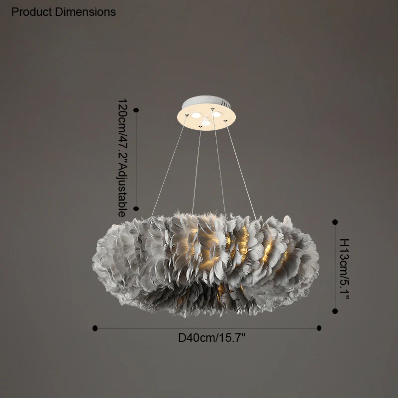 WOMO Feather Round Pendant Light-WM2060 - Image 37