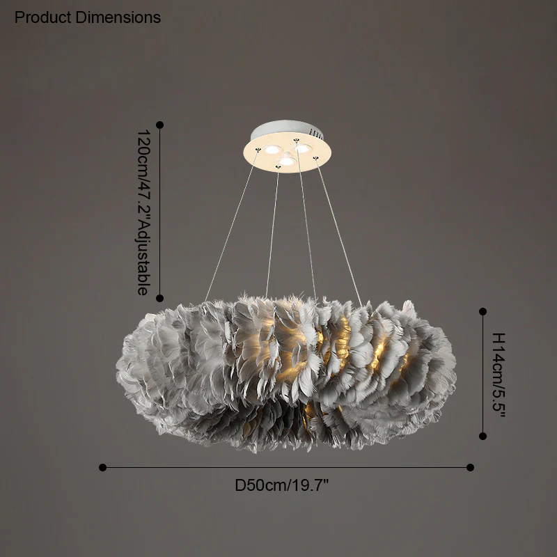 WOMO Feather Round Pendant Light-WM2060 - Image 38