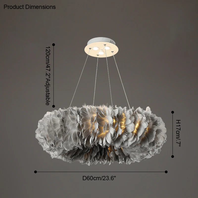 WOMO Feather Round Pendant Light-WM2060 - Image 39