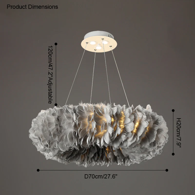 WOMO Feather Round Pendant Light-WM2060 - Image 40