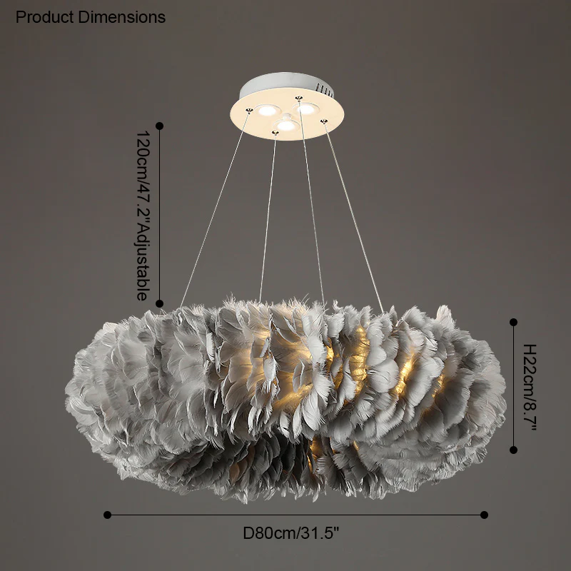 WOMO Feather Round Pendant Light-WM2060 - Image 41