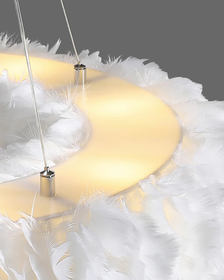 WOMO Feather Round Pendant Light-WM2060 - Image 7