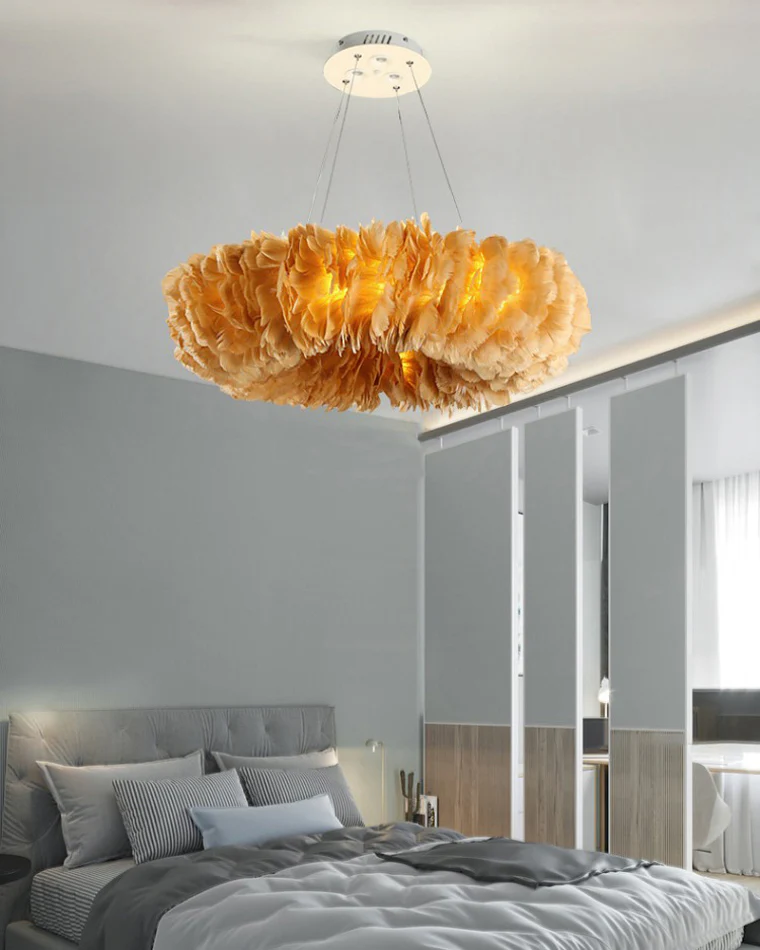 WOMO Feather Round Pendant Light-WM2060 - Image 8