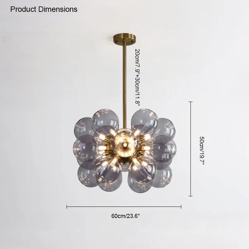 WOMO 18 Bubbles Glass Chandelier-WM2051 - Image 23