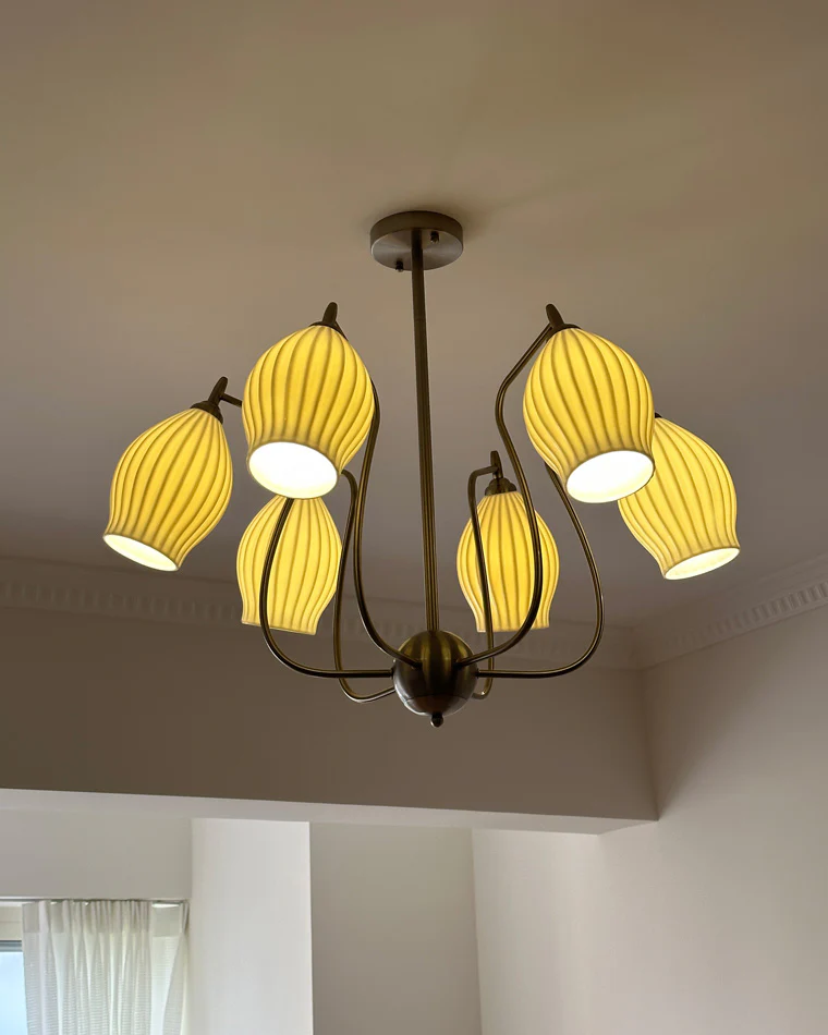 WOMO Mid Century Modern Ceramic Arm Chandelier-WM2121 - Image 11