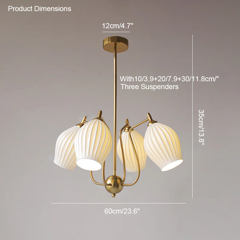 WOMO Mid Century Modern Ceramic Arm Chandelier-WM2121 - Image 17
