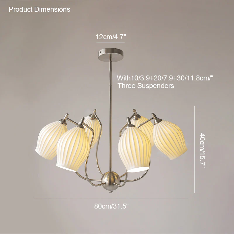 WOMO Mid Century Modern Ceramic Arm Chandelier-WM2121 - Image 25