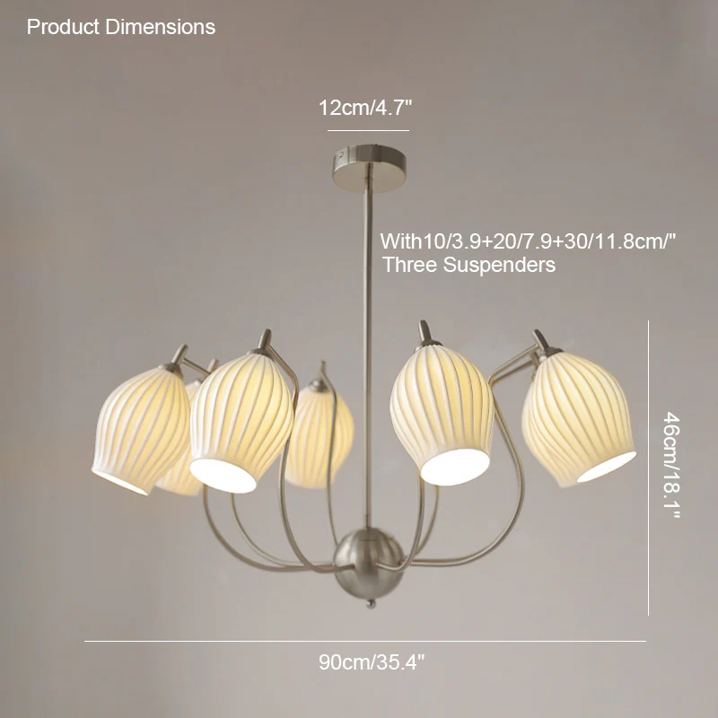 WOMO Mid Century Modern Ceramic Arm Chandelier-WM2121 - Image 27