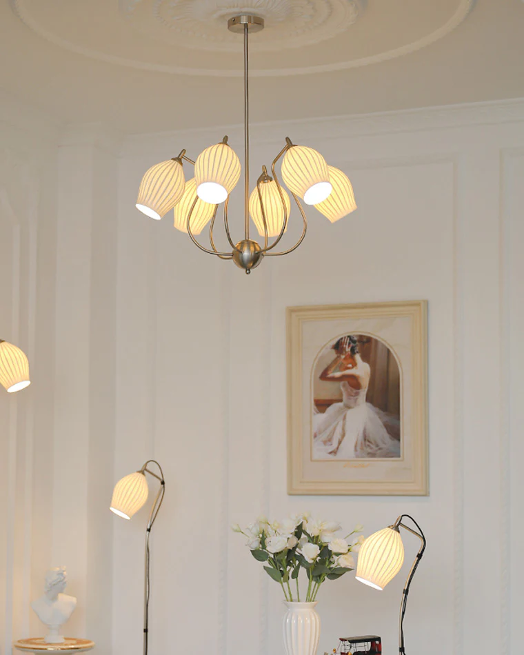 WOMO Mid Century Modern Ceramic Arm Chandelier-WM2121 - Image 4