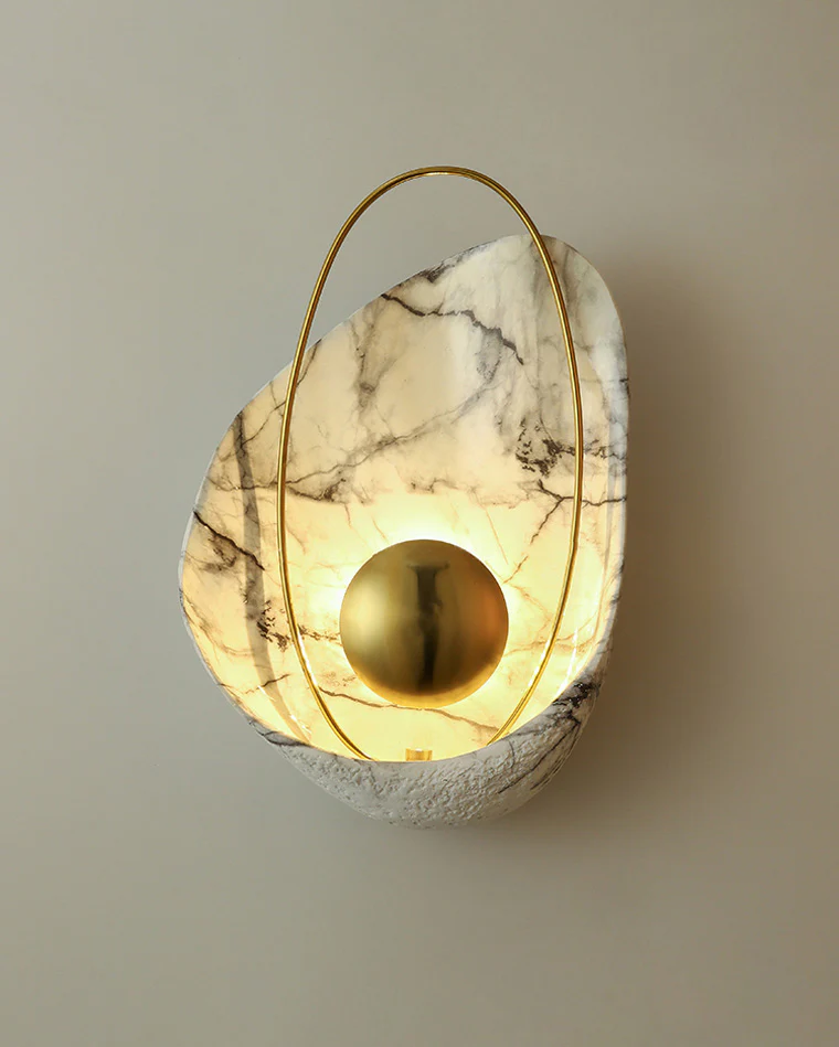 WOMO Marble Sculptural Art Wall Sconce-WM6036 - Image 10