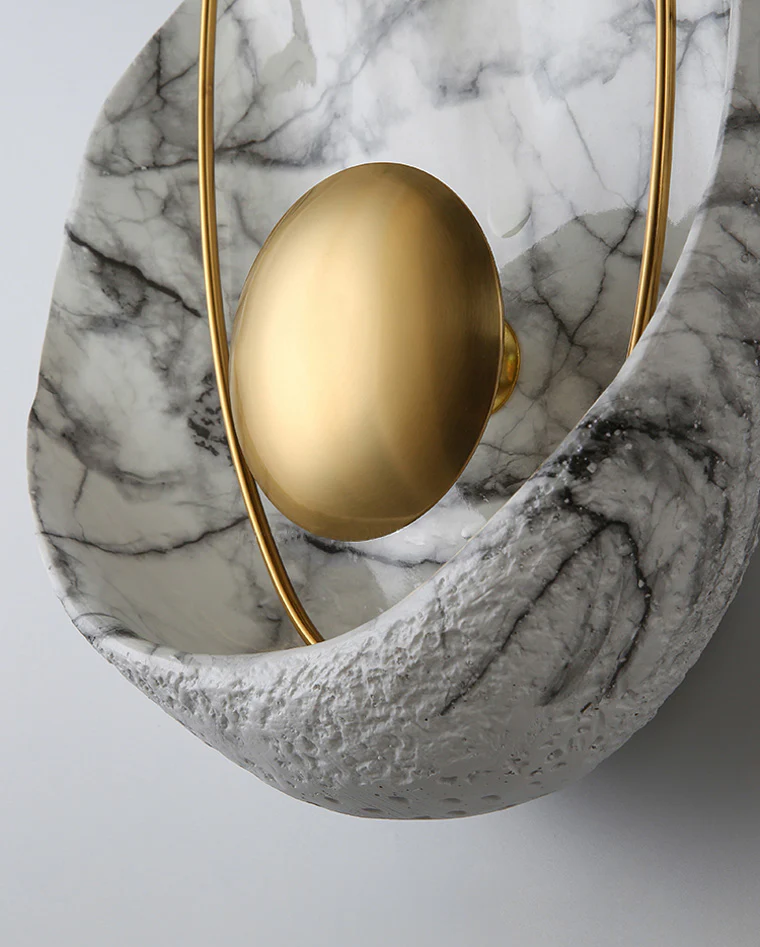 WOMO Marble Sculptural Art Wall Sconce-WM6036 - Image 12