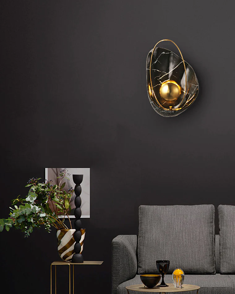 WOMO Marble Sculptural Art Wall Sconce-WM6036 - Image 7