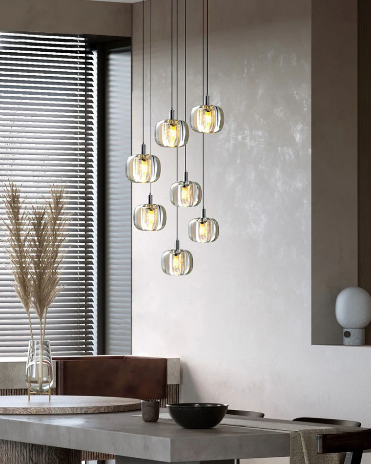 WOMO Colored Glass Multi Pendant Chandelier-WM2111 - Image 16