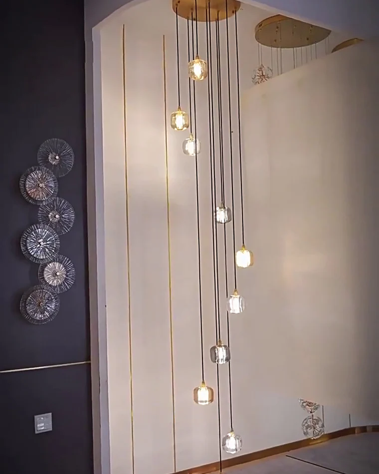 WOMO Colored Glass Multi Pendant Chandelier-WM2111 - Image 17