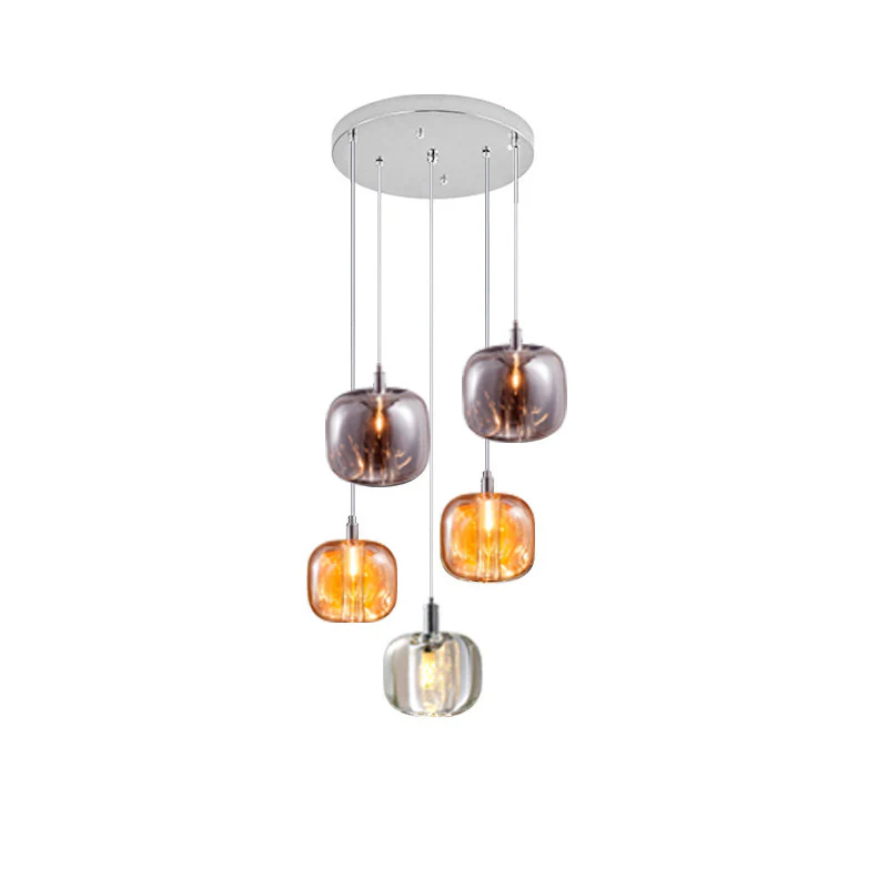 WOMO Colored Glass Multi Pendant Chandelier-WM2111 - Image 35