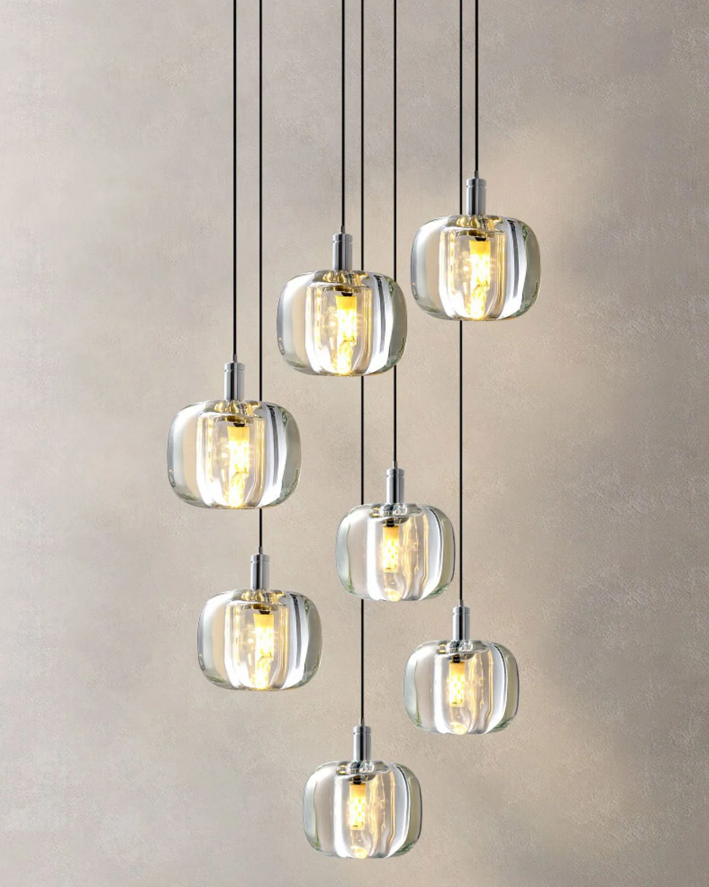 WOMO Colored Glass Multi Pendant Chandelier-WM2111 - Image 7